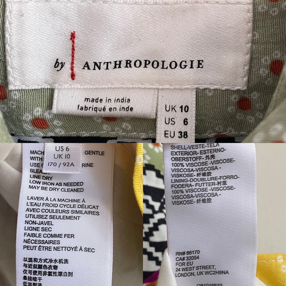 (SOLD) ANTHROPOLOGIE Everyway Sleeveless Button Front Midi Dress Patches 6 - Picture 14 of 14